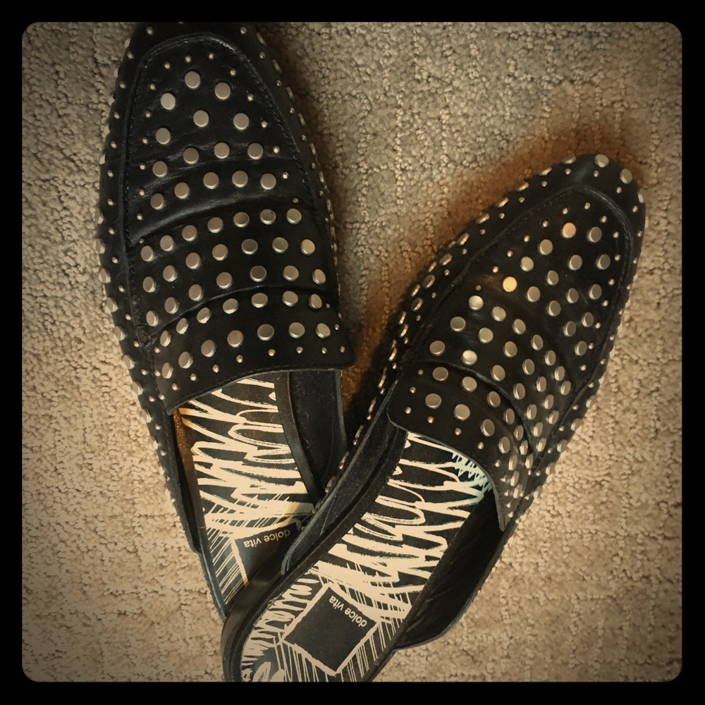 Dolce Vita black studded mule, size 9
